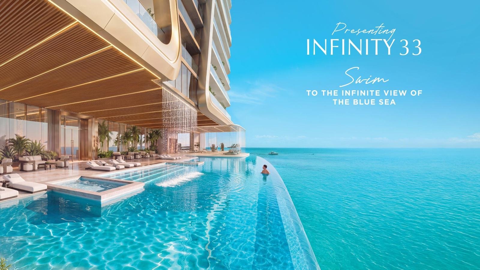 Sky pool overlooking the sea
