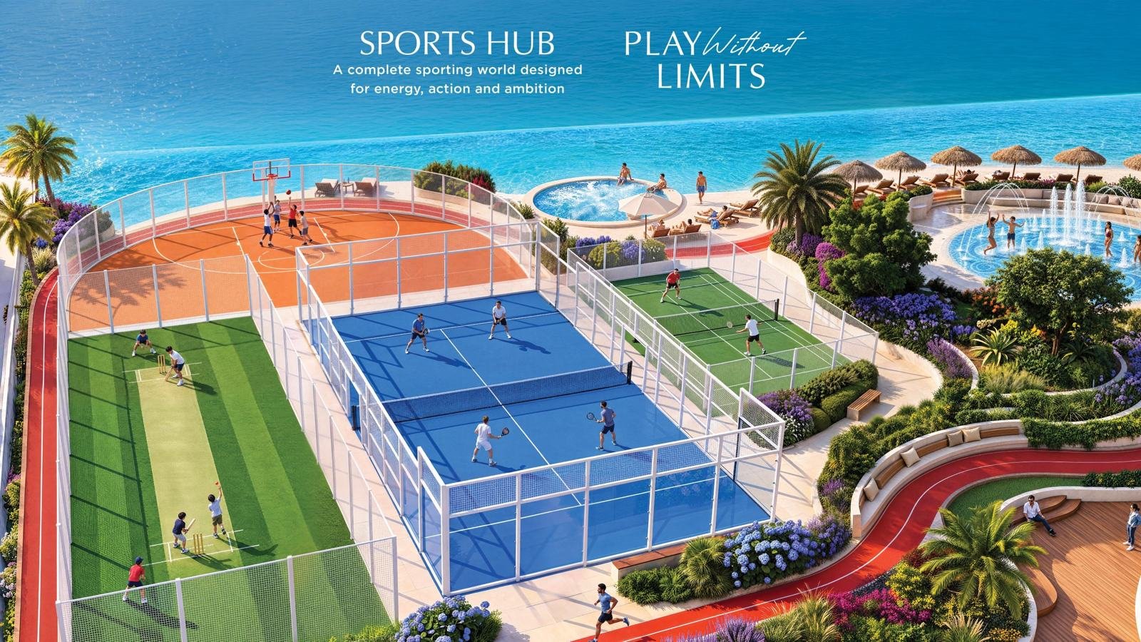 Padel, cricket and courts